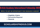 British-Academy-International-Fellowship 2025