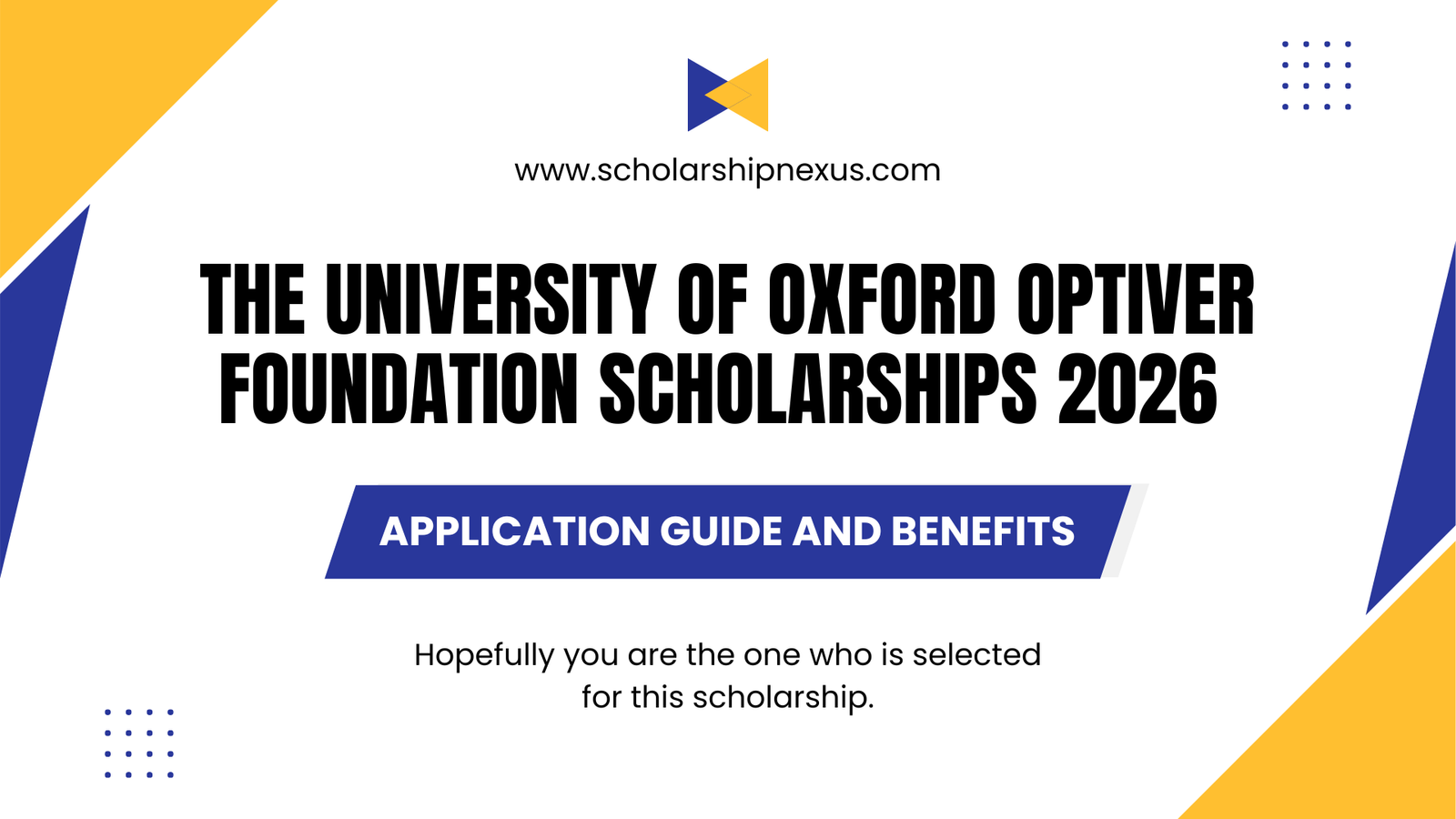 The University of Oxford Optiver Foundation Scholarships 2026